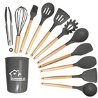 Silicone Cooking Utensils Set of 11pcs with Holder